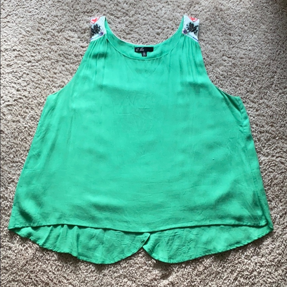 Green Flowy Blouse